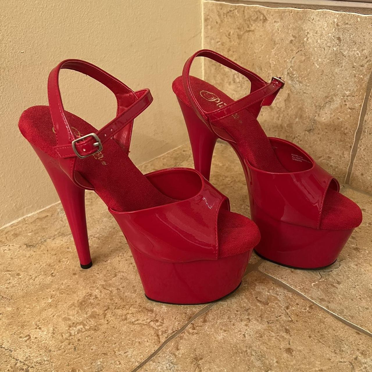 Pleasers 'Adore 709' red patent platform Size Depop