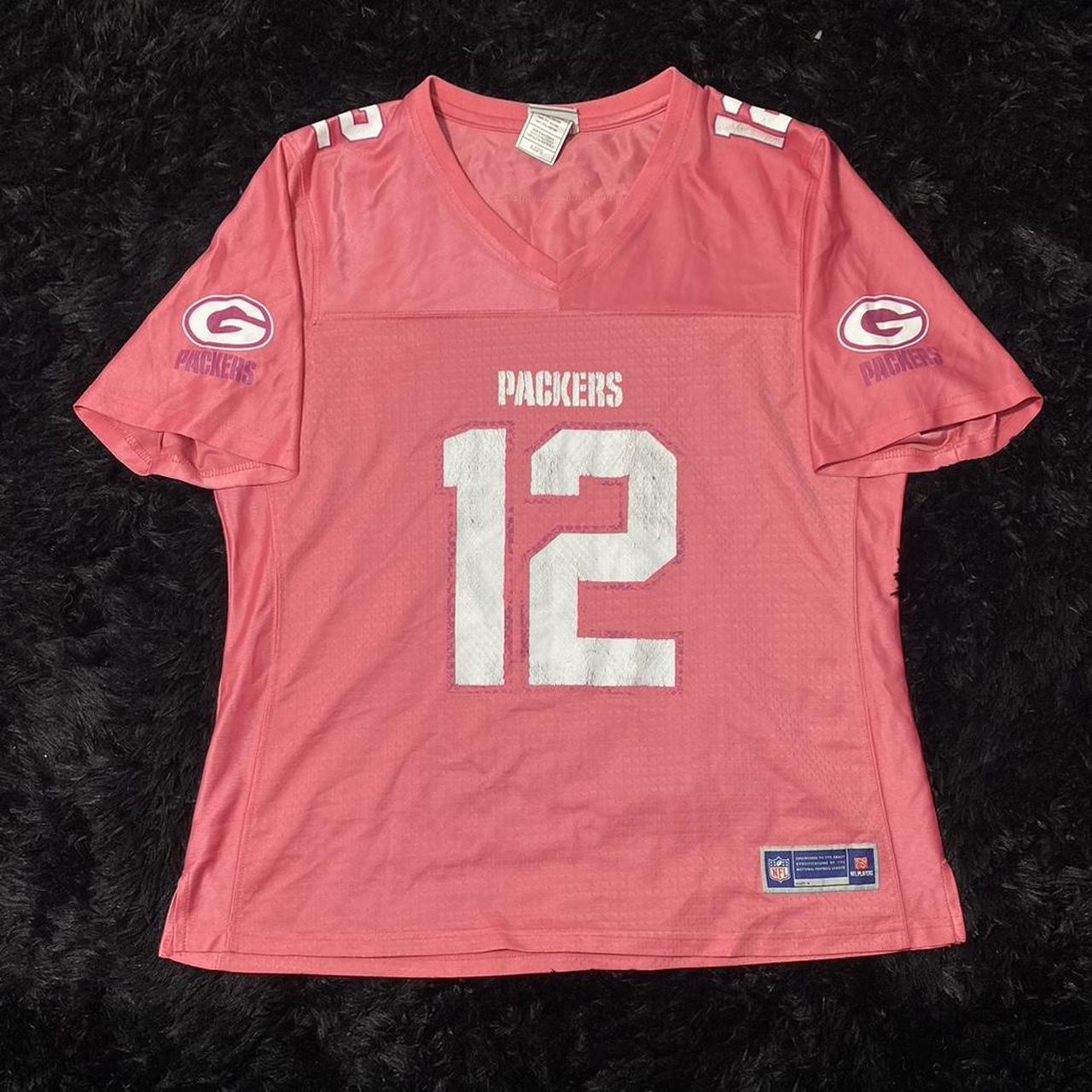 NFL Pink Aaron Rodgers Greenbay Packers Jersey Depop