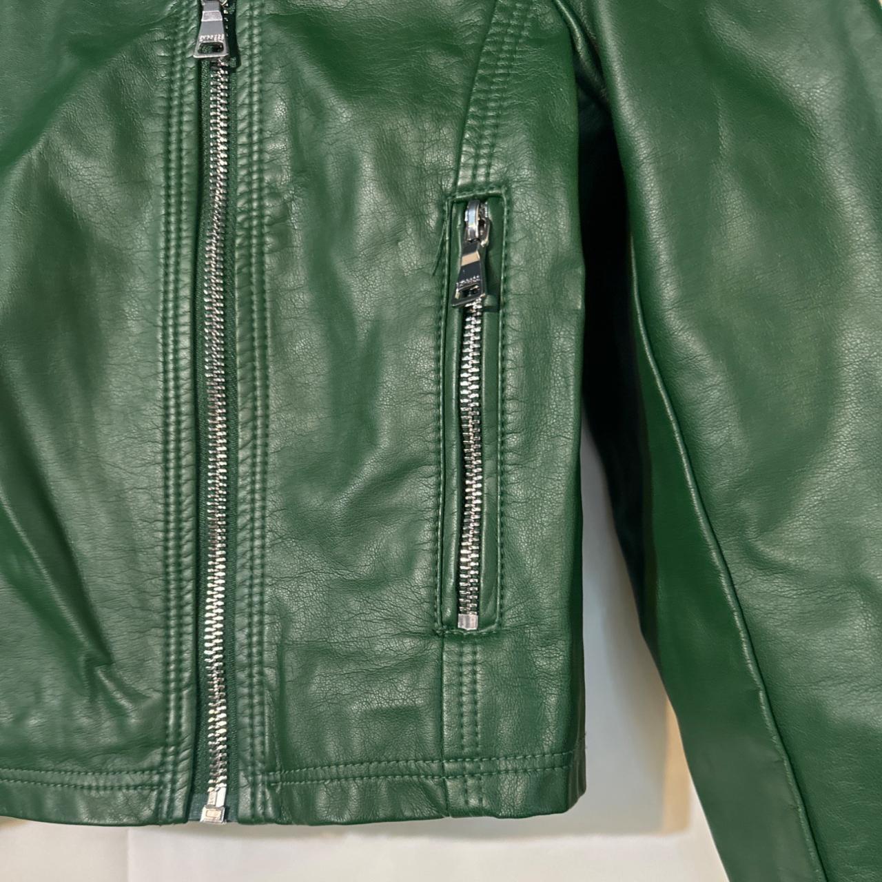 Express green leather jacket hotsell