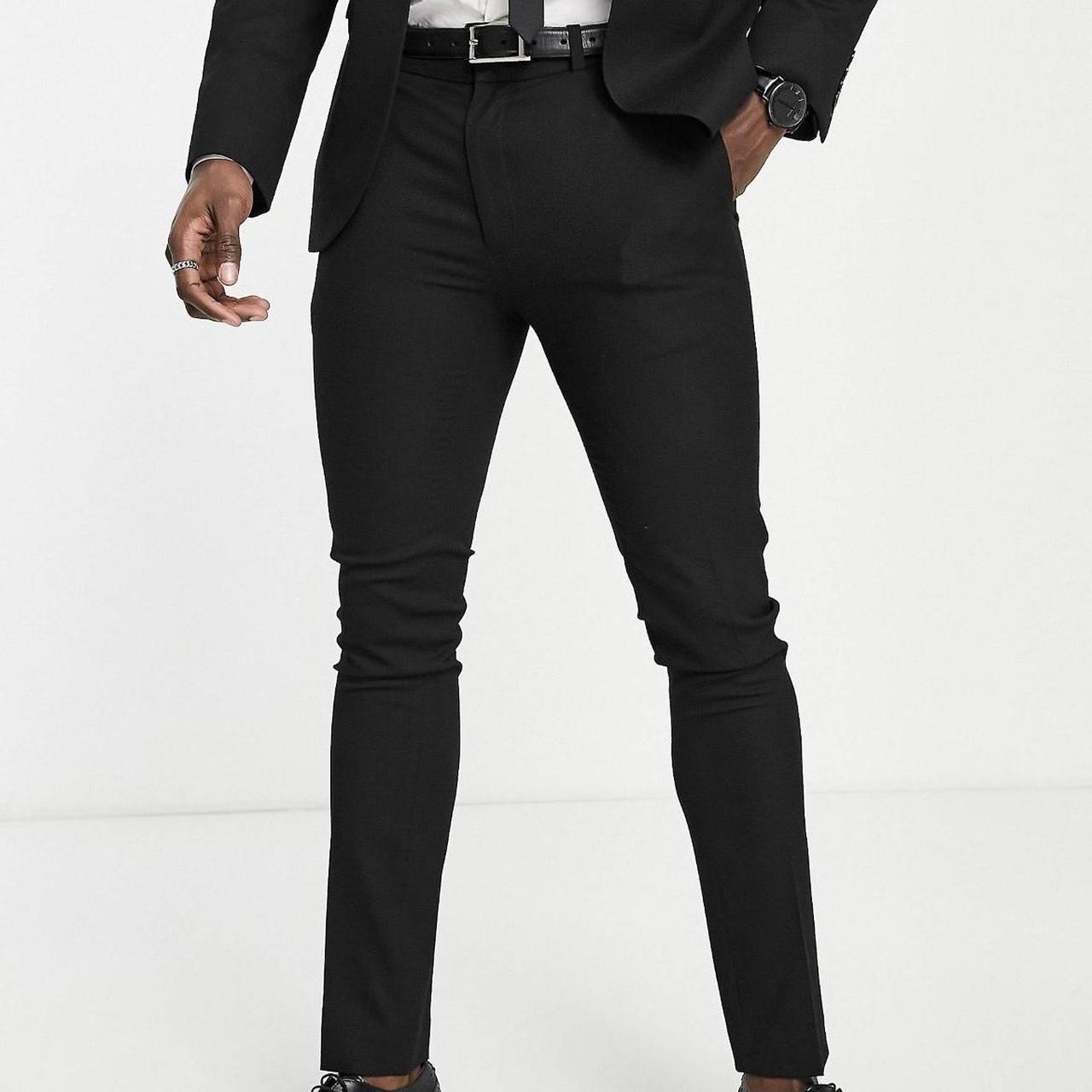 Men's ASOS black suit trousers, size W 30