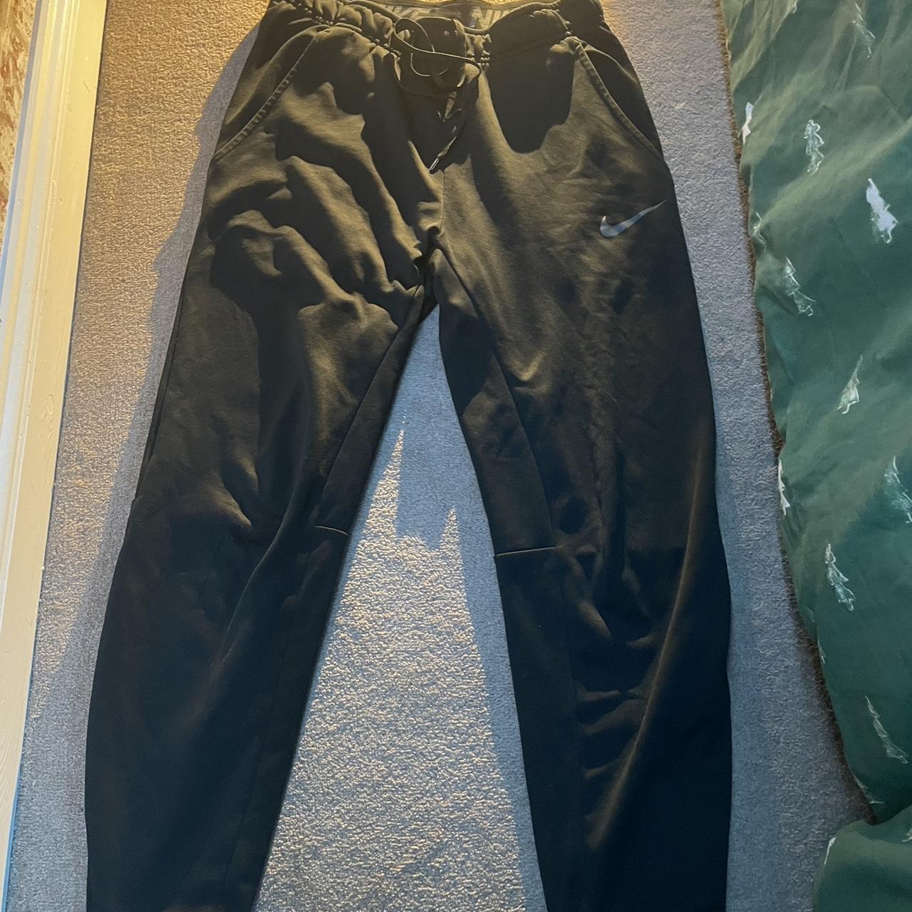 Nike black tracksuit bottoms - Depop