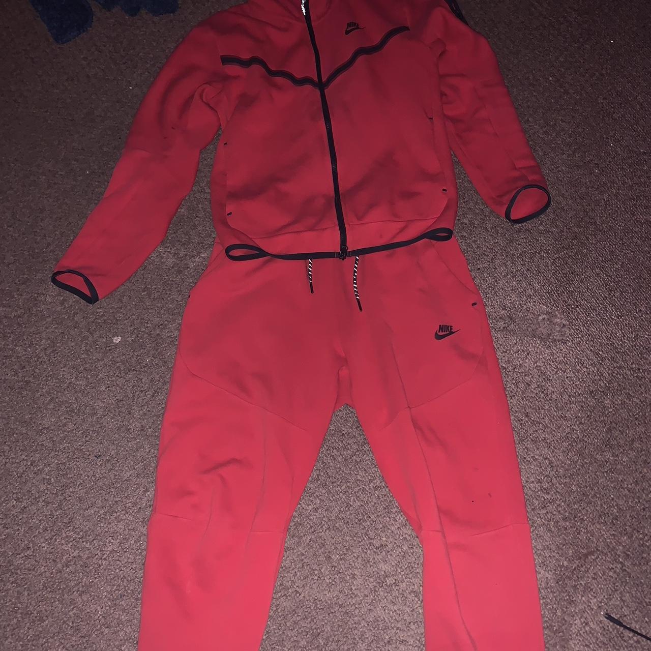 Red Nike Tech Fleece Full Tracksuit Depop 2117