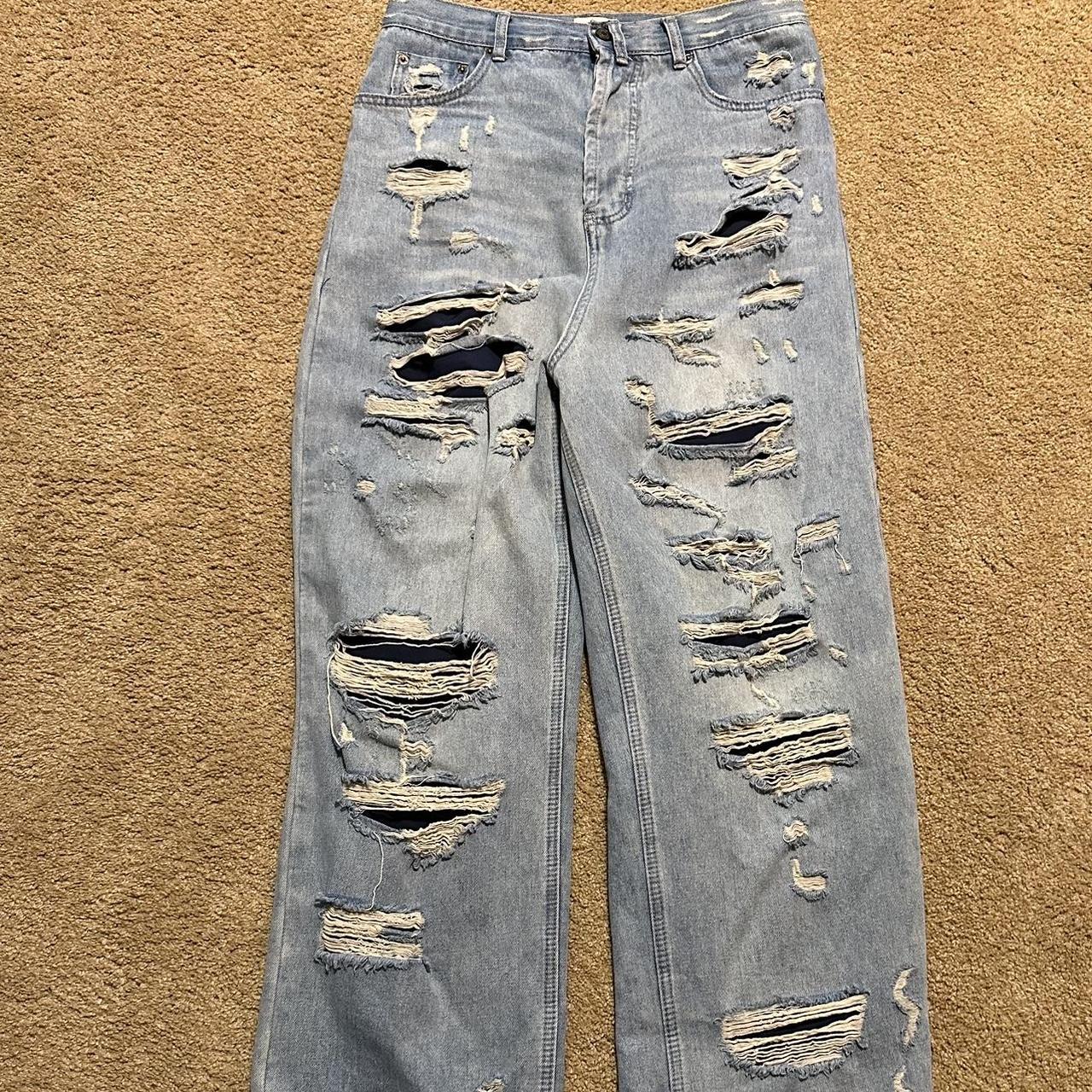 BALENCIAGA RIPPED BAGGY JEANS - cheap for a reason -... - Depop