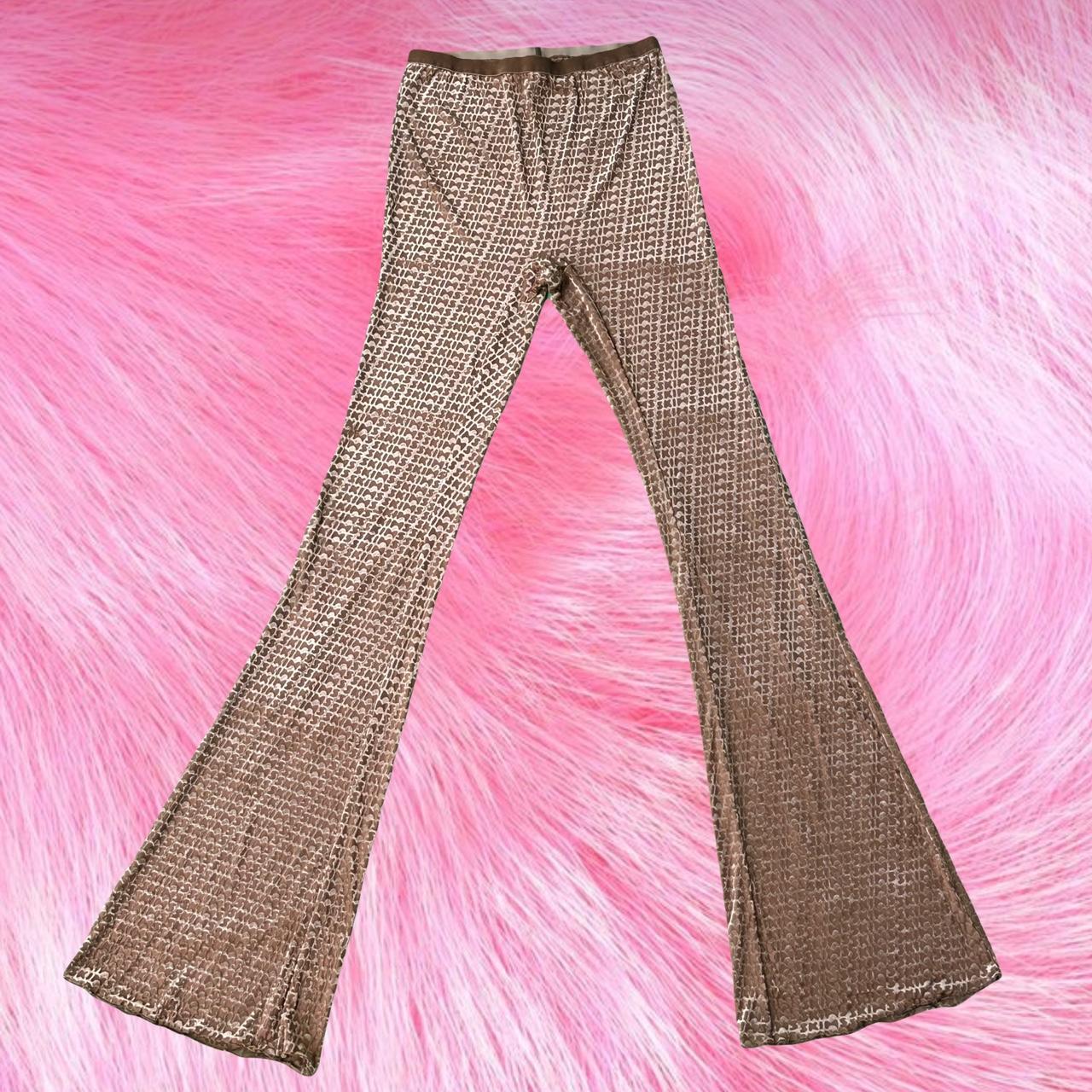 NWT SKIMS Velvet Logo mesh pants in peach