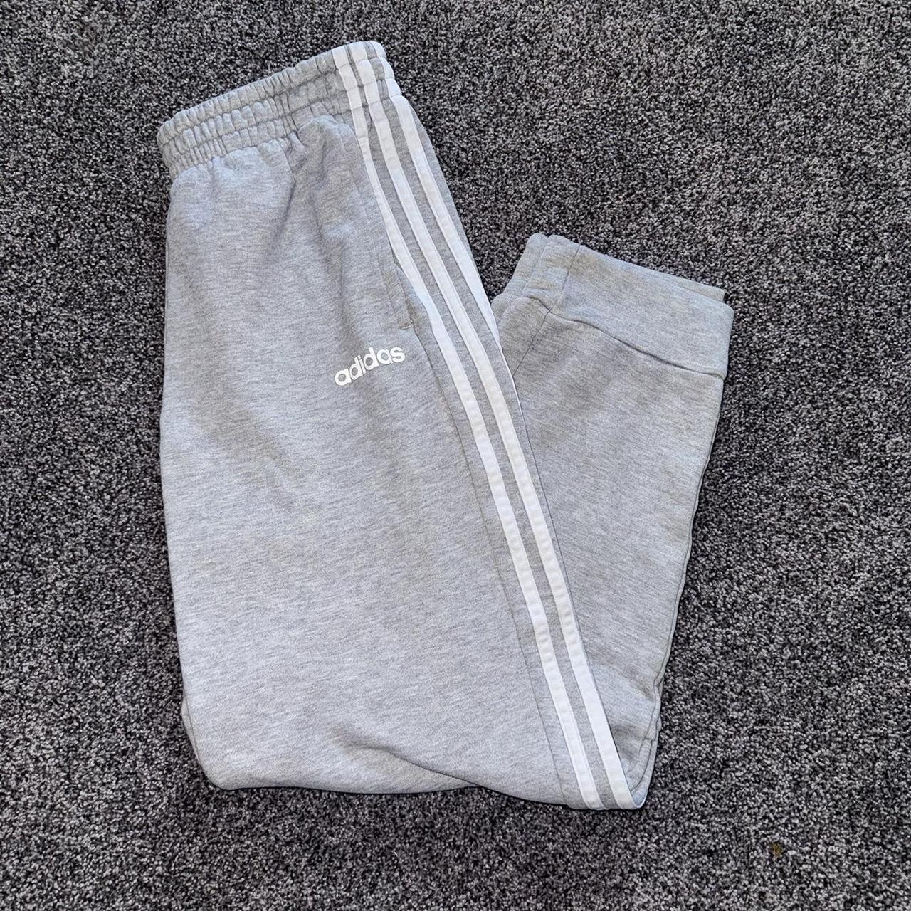 adidas grey sweatpants joggers size medium RIDDING... - Depop