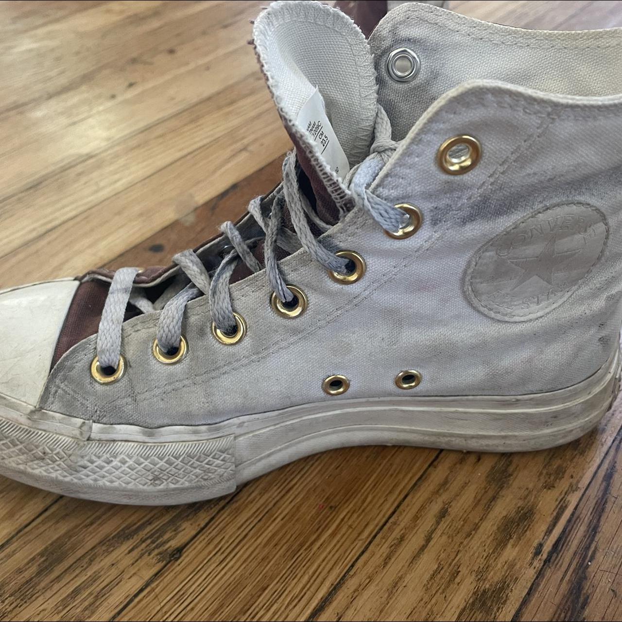 Brown/white platform Converse Brand:... - Depop