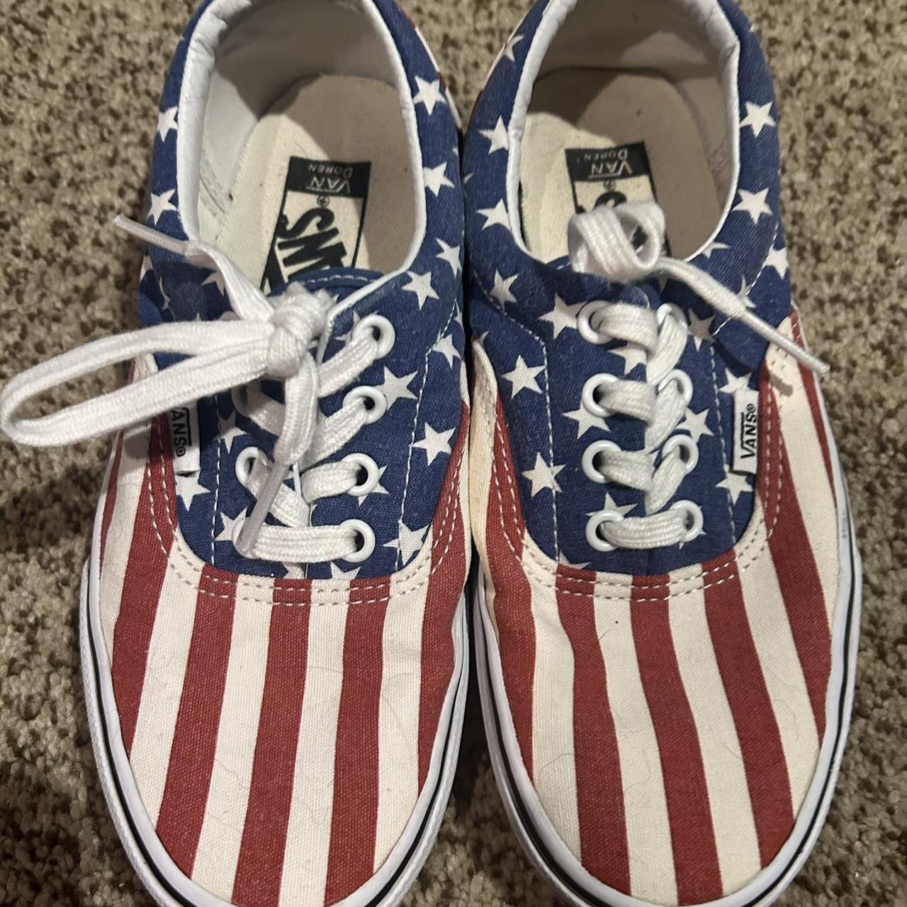 Women’s size 6 American Flag Vans shoes - Depop