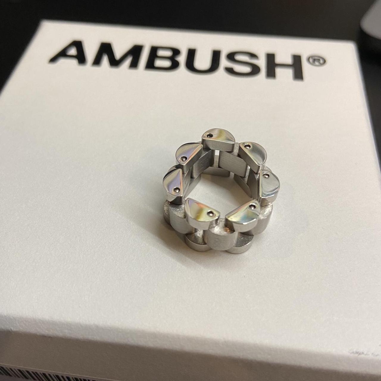 Ambush Rollie-chain Ring: size IT 1, silver. Never...