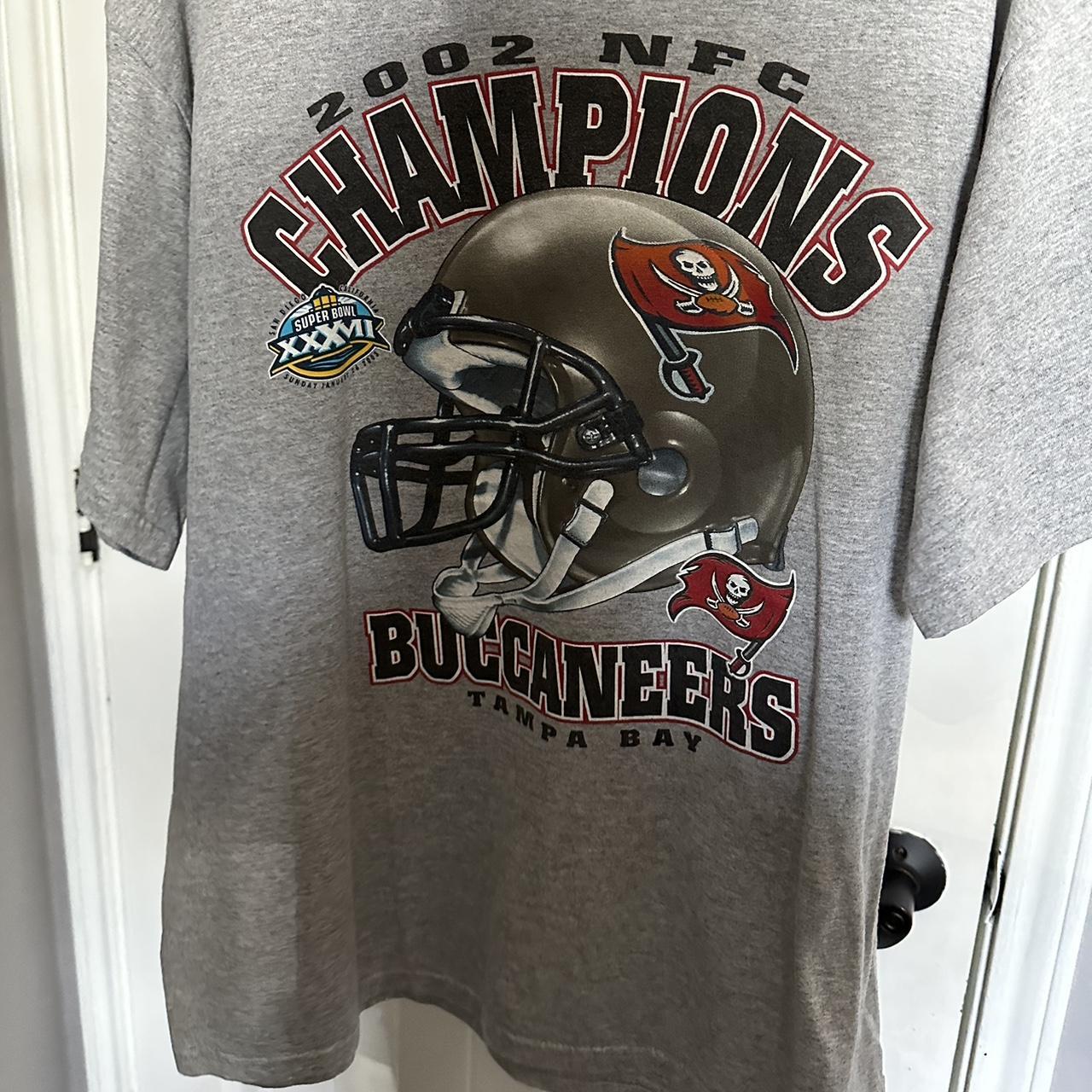 Vintage Tampa Bay Buccaneers 2002 NFL NFC Champs Red - Depop