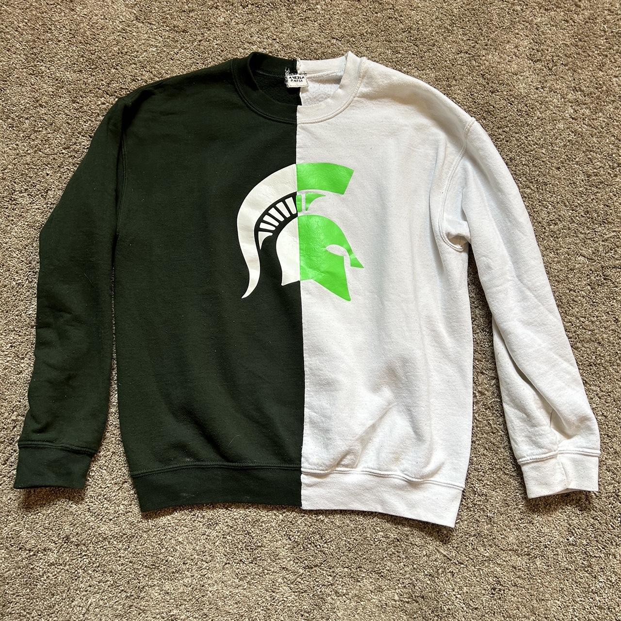 Custom Michigan State half stitch crew neck - Depop