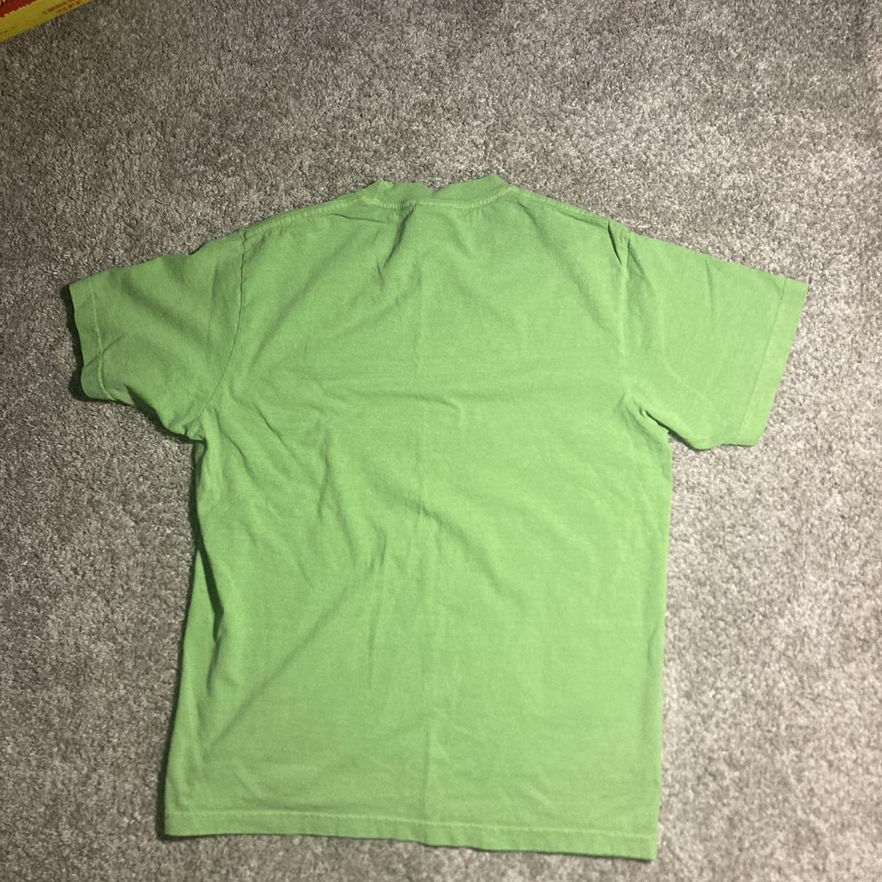Y2k green stussy t-shirt , blank , made usa , size... - Depop