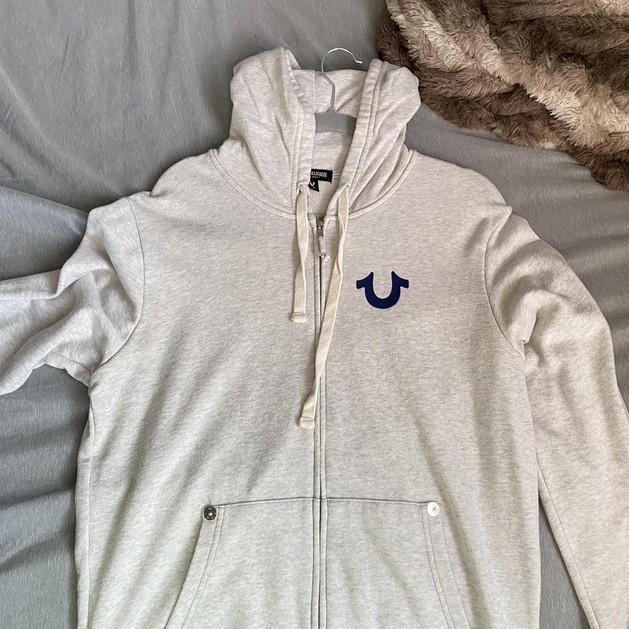 true religión zip up oatmeal color way - Depop