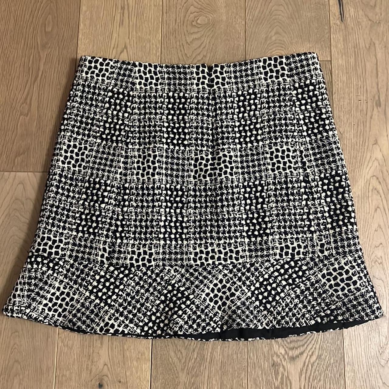 Vivienne Tam Pleated Black and White Skirt. Size 8.... - Depop