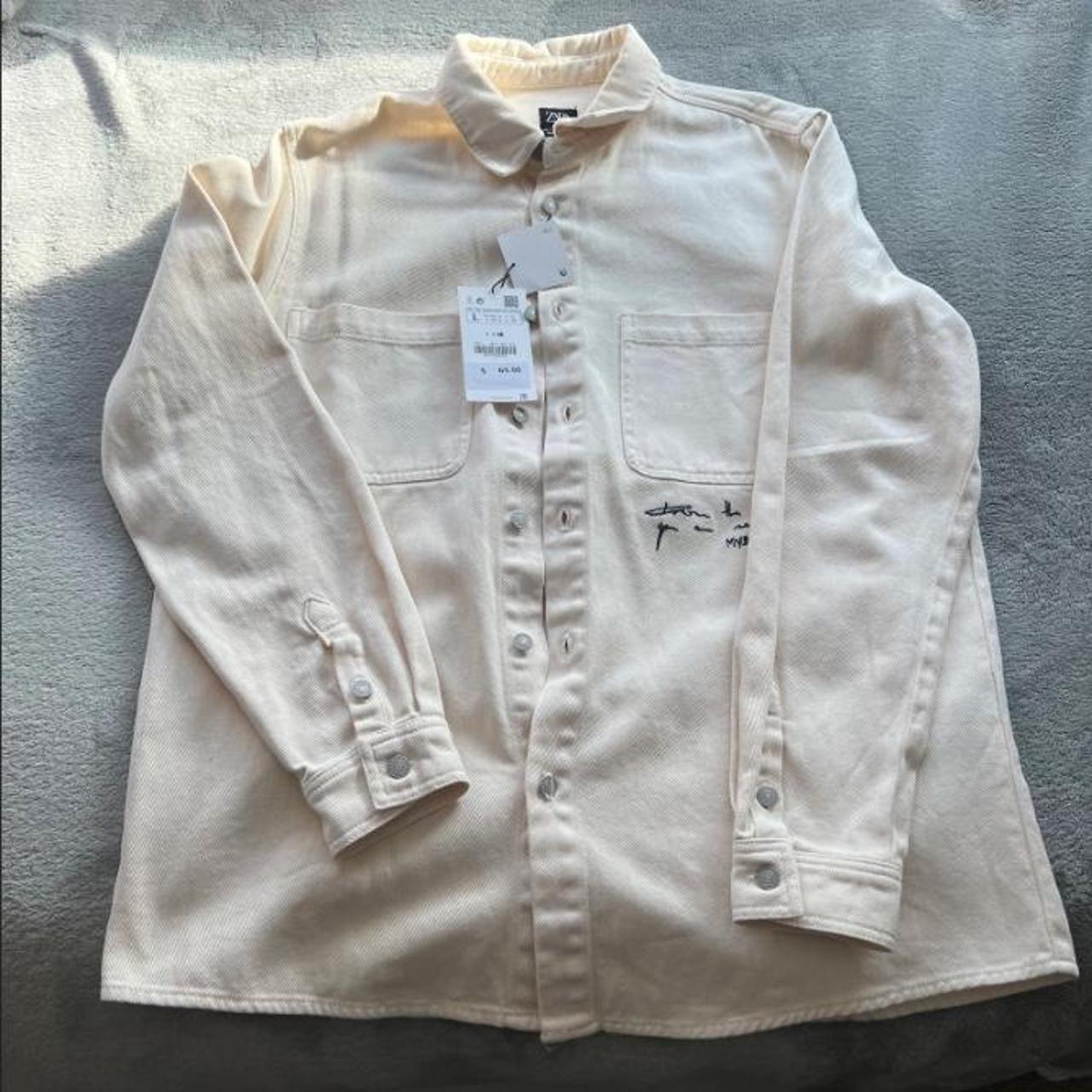 Zara Men's Cream Shirt Depop