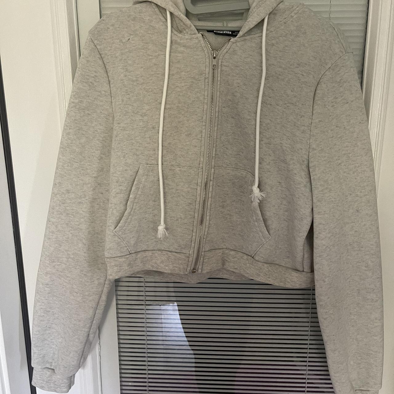 Blush mark cropped zip up, size m. Worn once. Depop