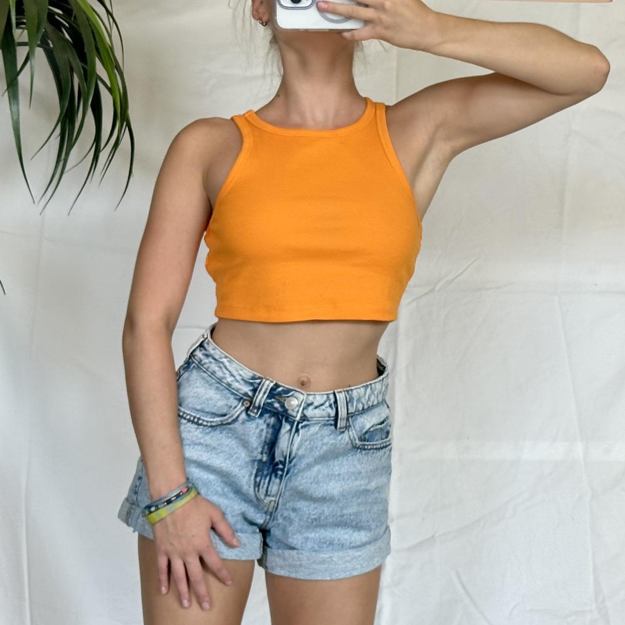 Wild Fable bright orange tank top, size small, only - Depop