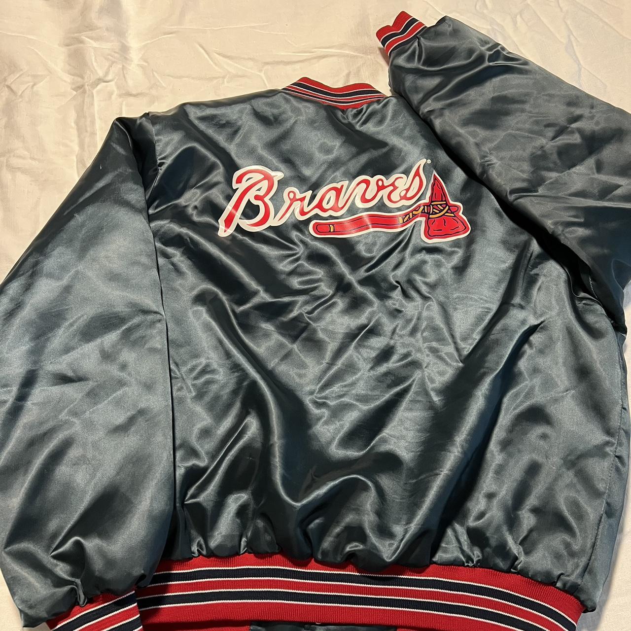 Vintage 90s Atlanta Braves Starter Satin Jacket. - Depop