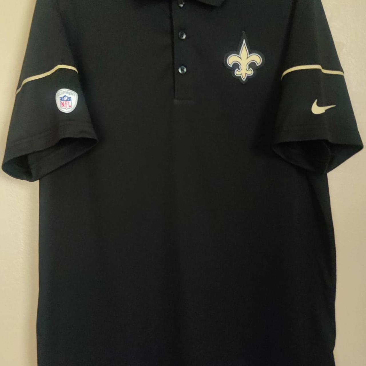 New Orleans Saints Nike Dri-Fit Polo Shirt Mens XXL Black Onfield Apparel  NFL