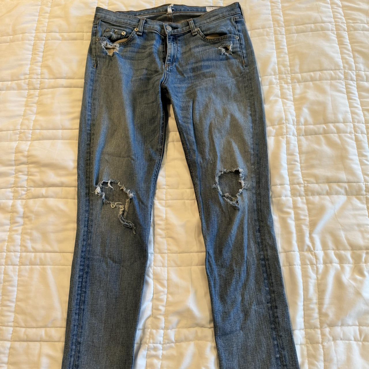 Rag & bone black discount distressed skinny jeans size 28