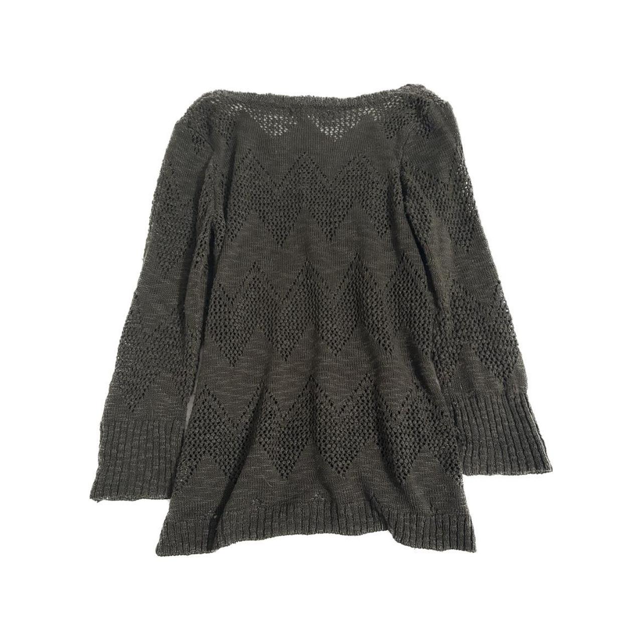 Olive green cardigan Zigzag pattern Size XL — Fits... - Depop
