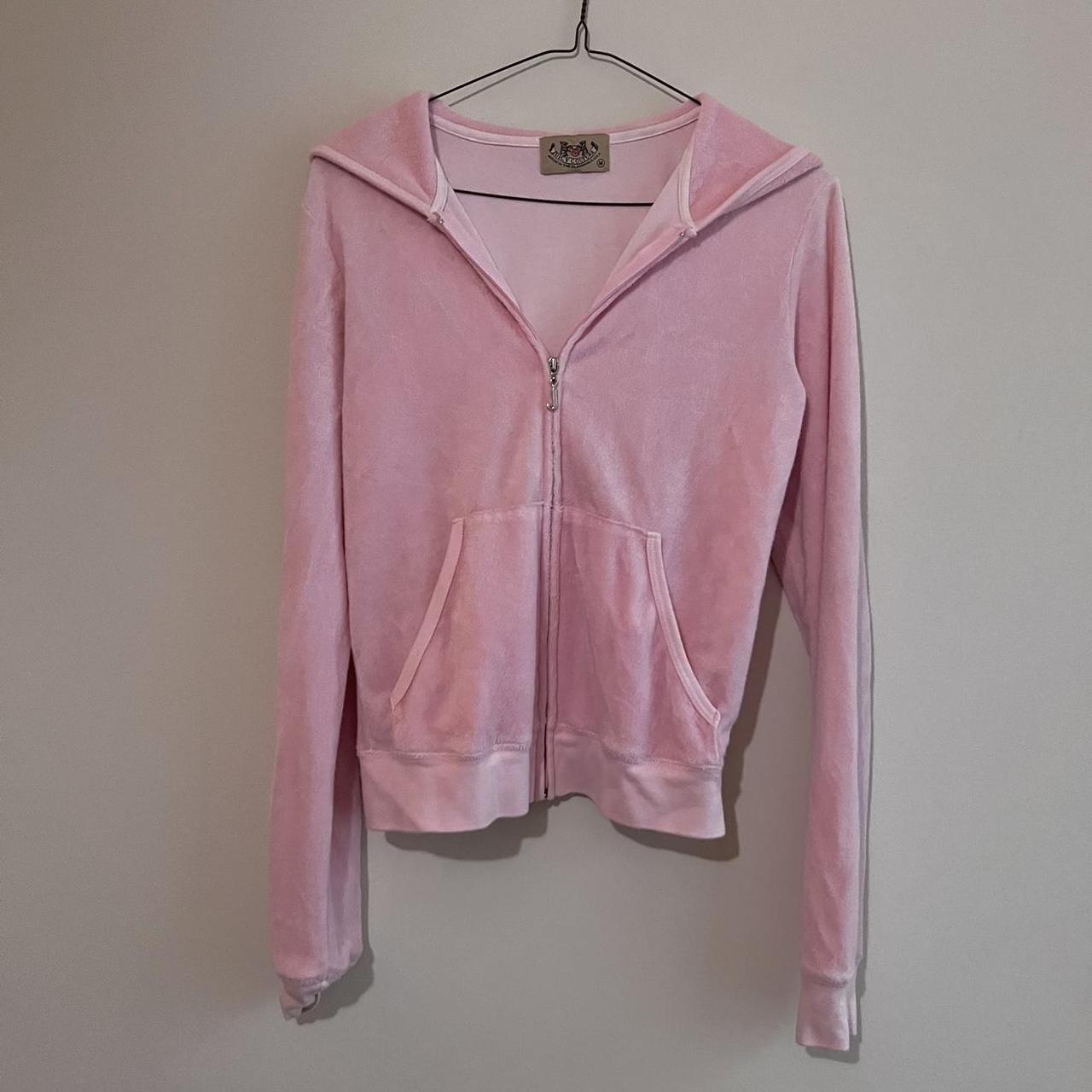 pink juicy couture zip up hoodie size medium, no... - Depop