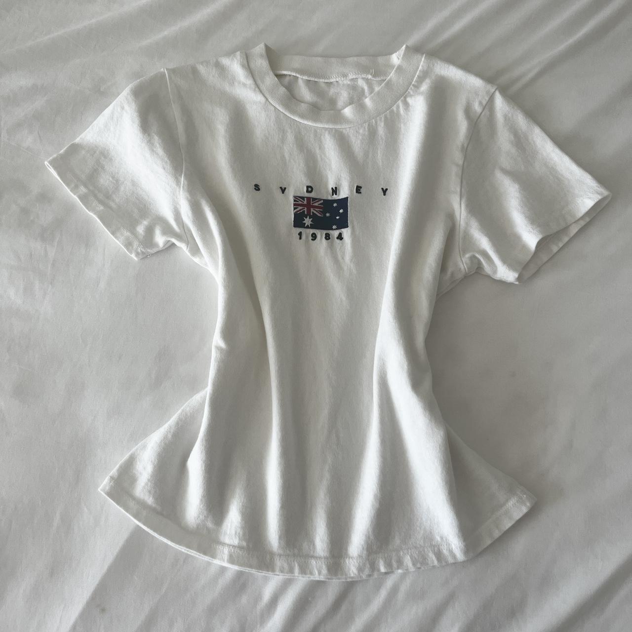 brandy melville sydney 1984 white tshirt 🇦🇺 one... - Depop