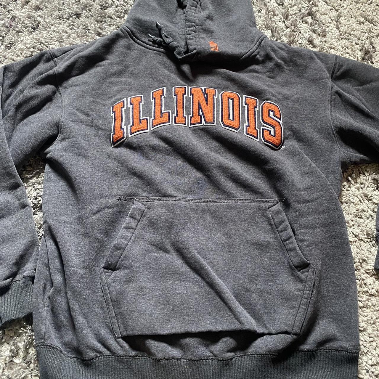 - Illinois grey college hoodie - size L fits more... - Depop