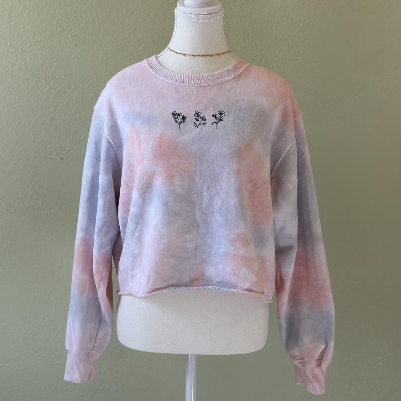 Hollister, M Pastel tie-dye cropped sweatshirt,