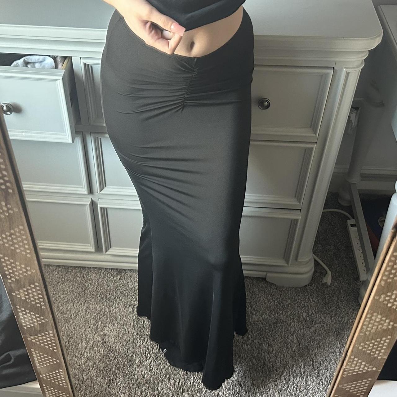 Long black mermaid skirt that is stretchy and super... - Depop