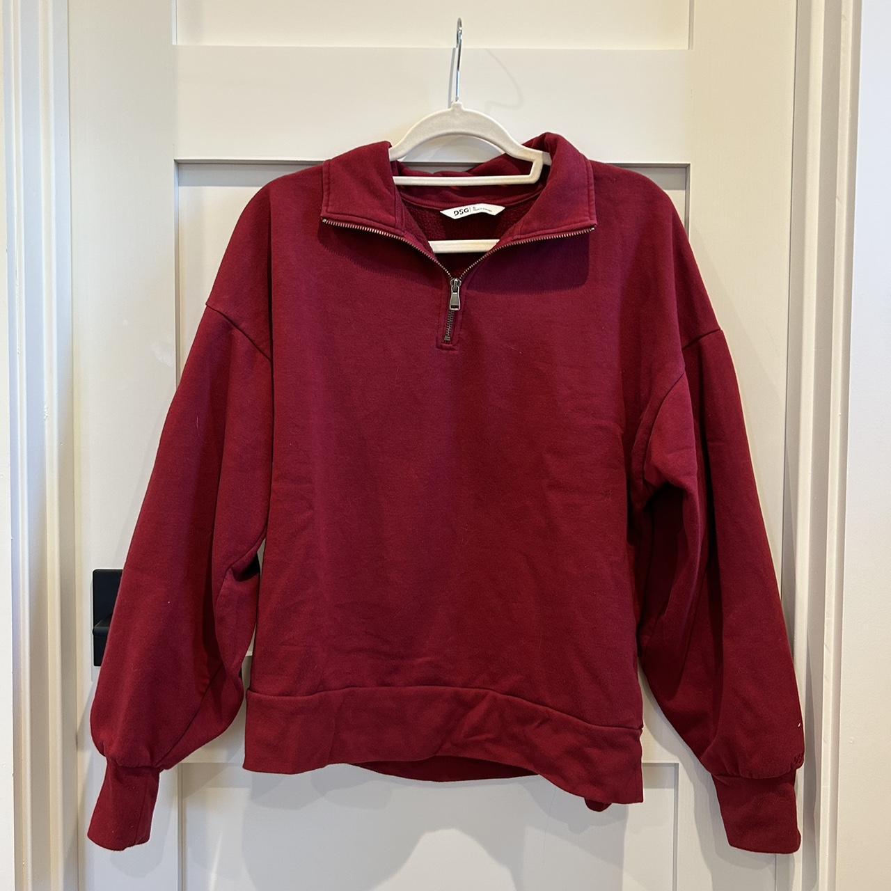 Red Quarter Zip up Jacket collard zip up Depop