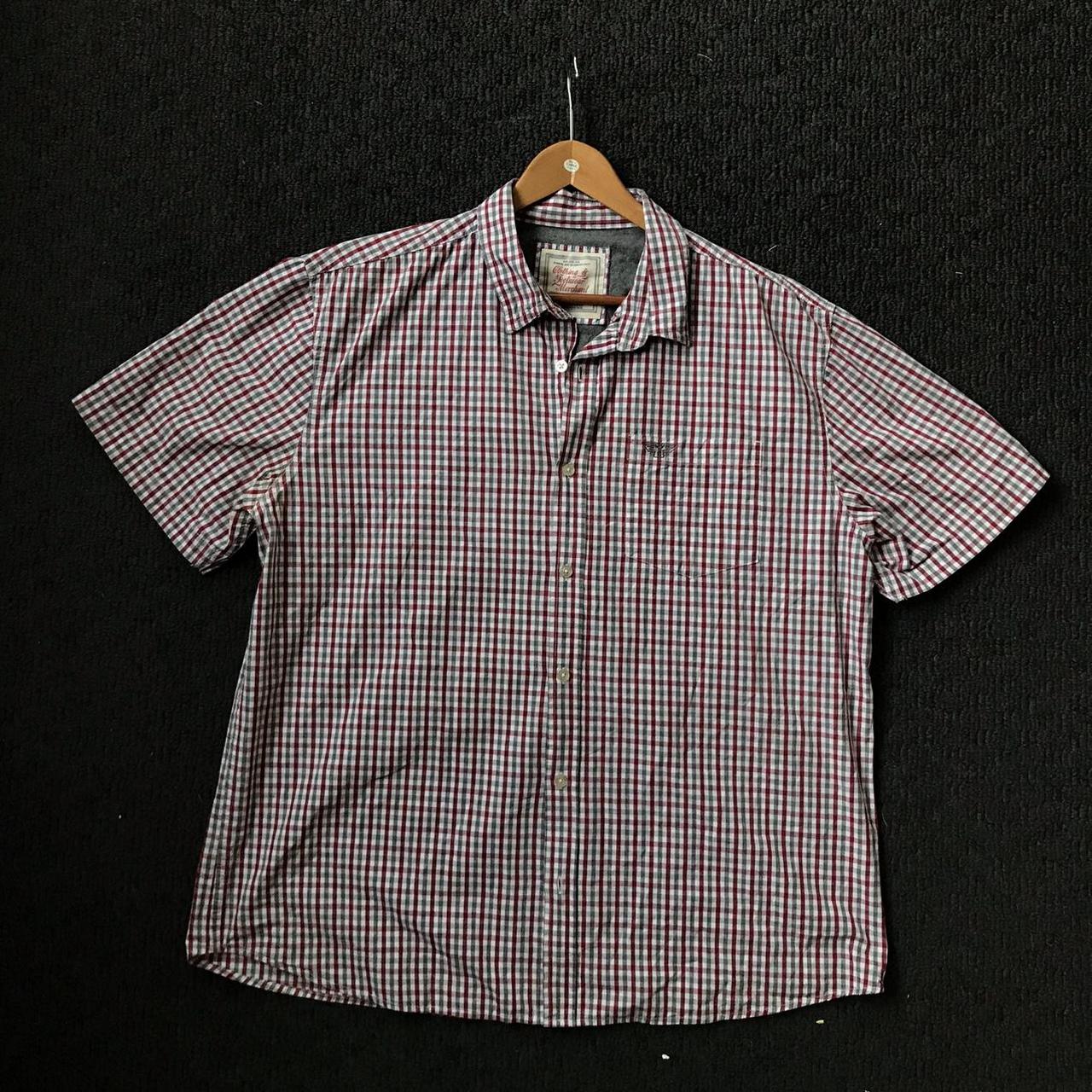 Rivers red and grey striped shirt Square fit Fits... - Depop