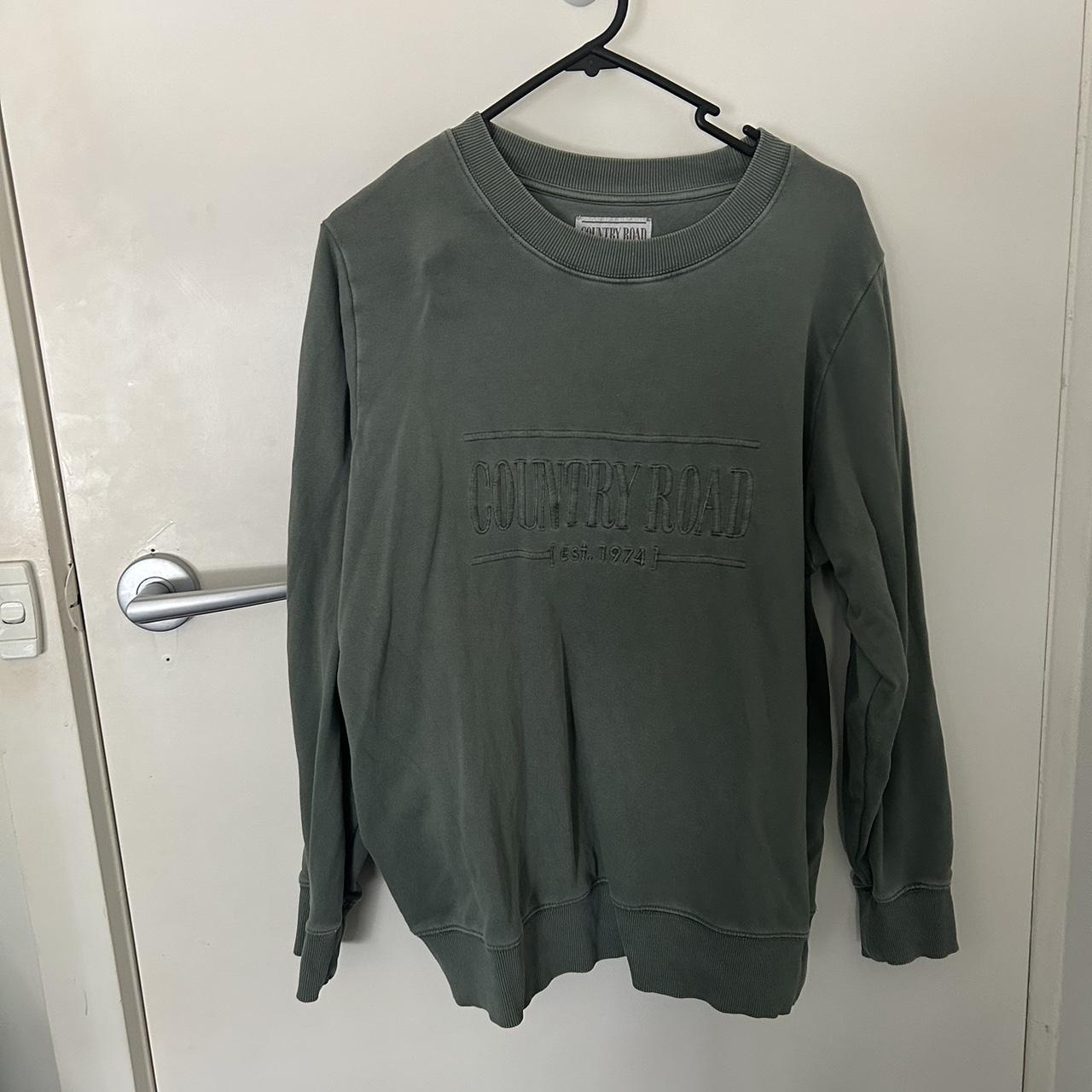 Country road sweatshirt Green Oversized fit, hardly... - Depop