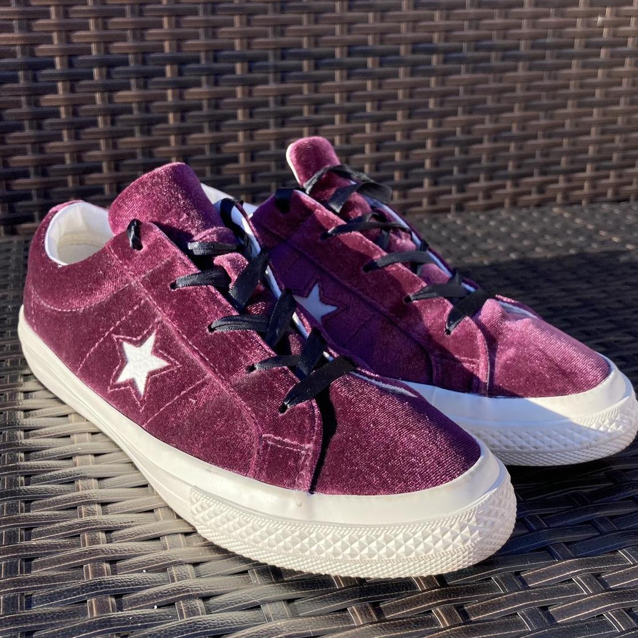 converse one star velvet platform low top sneaker