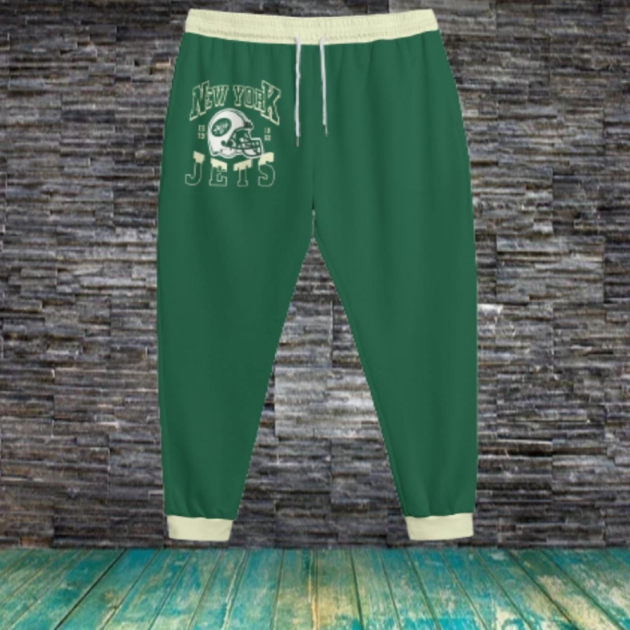 Unisex Vintage Green New York Jets NFL Sweat Pants - Depop