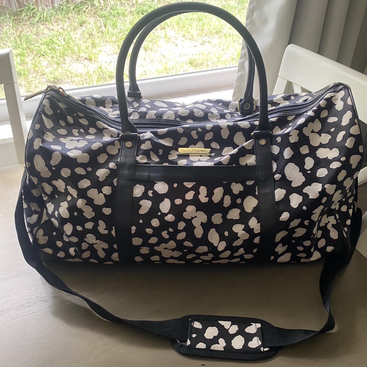 Sweet mid size Isaac Mizrahi duffel bag Black and - Depop