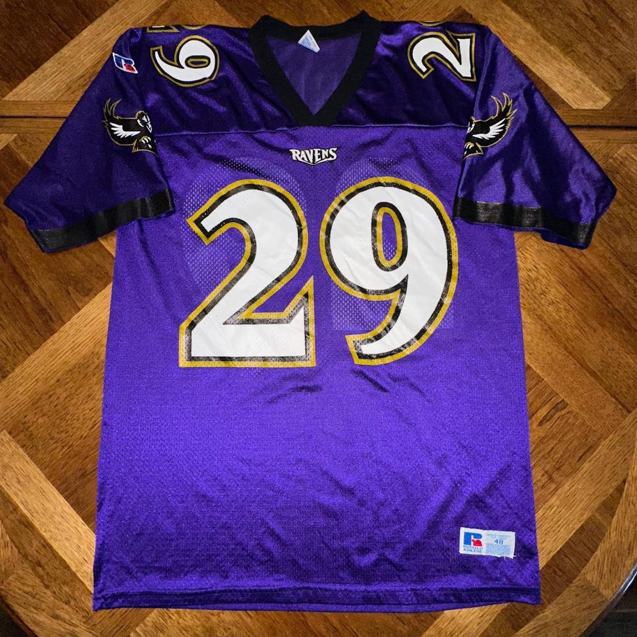 Baltimore Ravens Eric Turner Jersey Russell Athletic Mens 48 White VINTAGE  USA