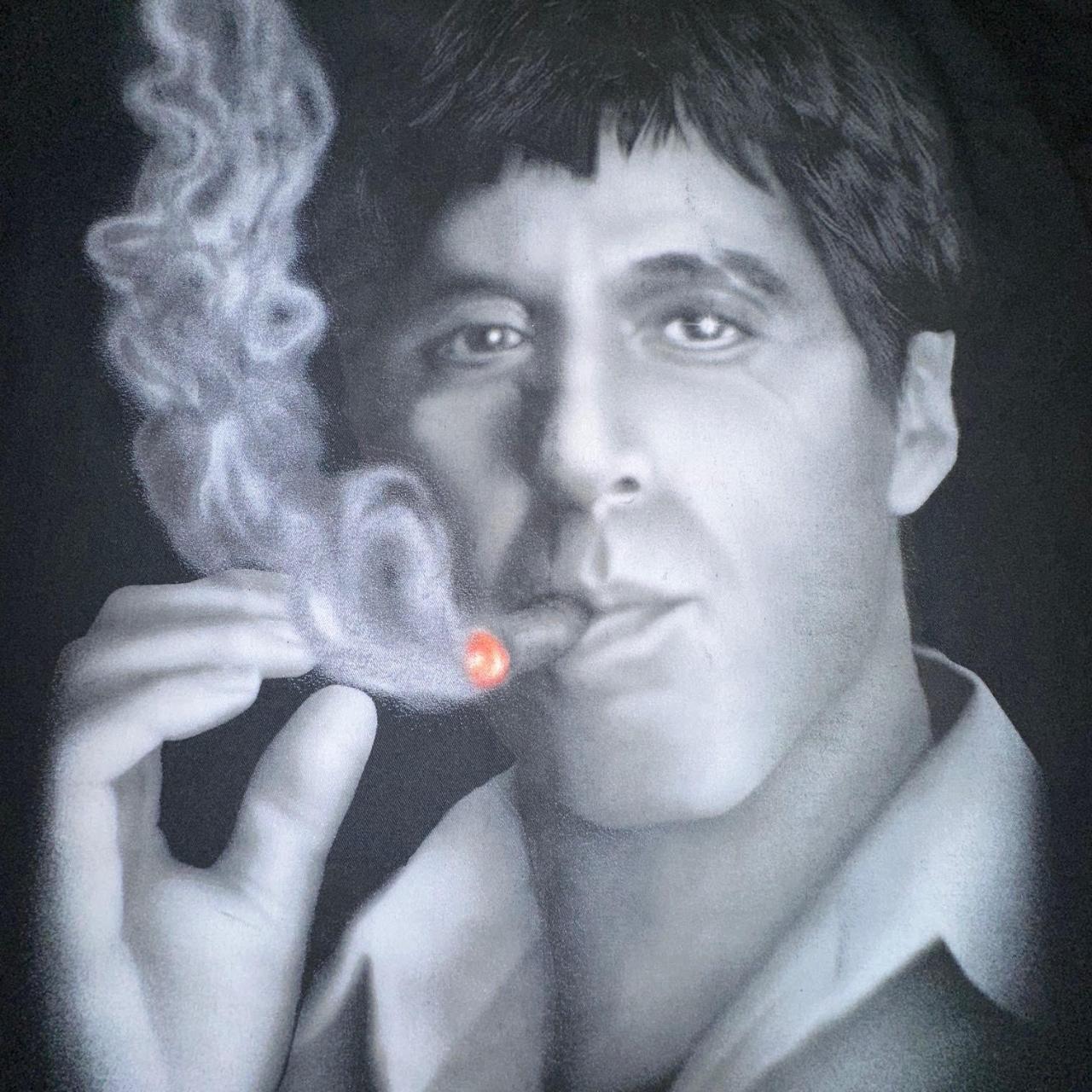 Vintage Men's Scarface Tony Montana Big Print... - Depop