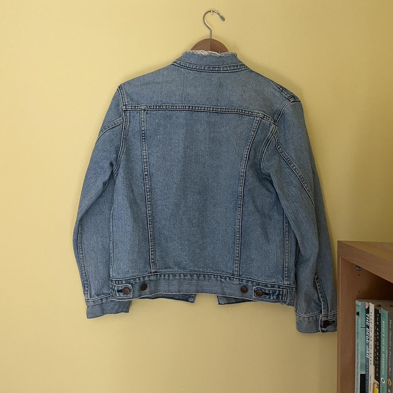 Reformation denim jacket, distressed collar.... - Depop