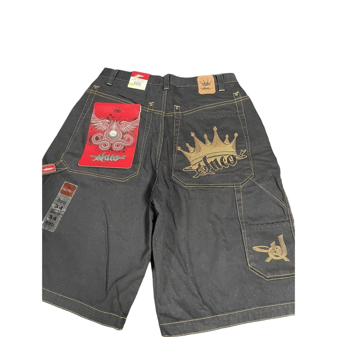 Vintage Y2K JNCO Crown Wide Leg Denim Cargo Shorts Depop