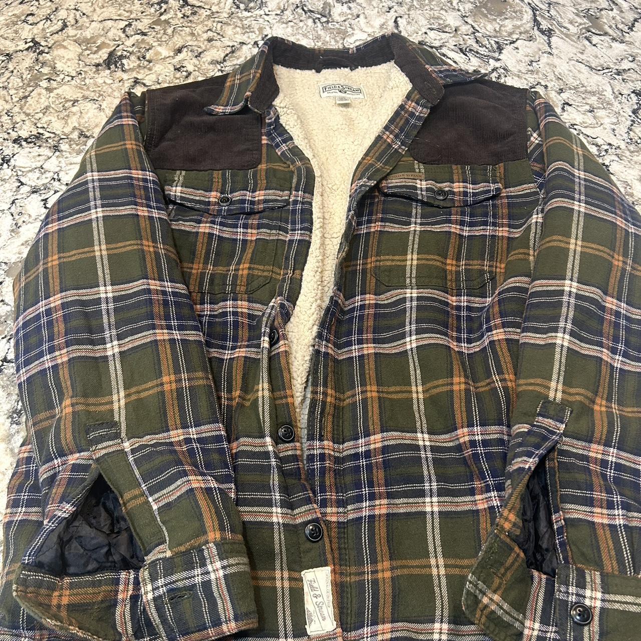 Medium flannel field and stream jacket with culdaroy... Depop