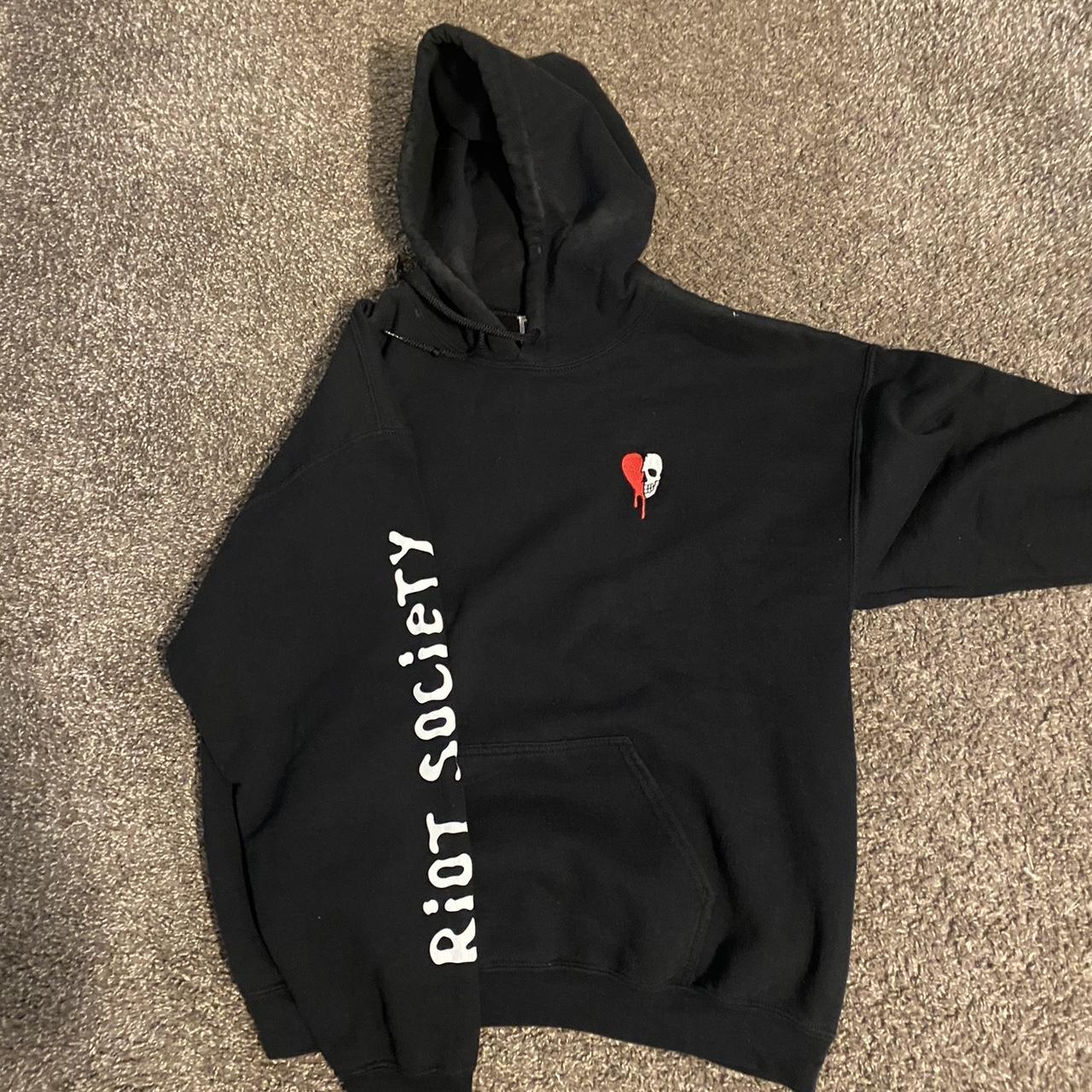 large black riot society hoodie