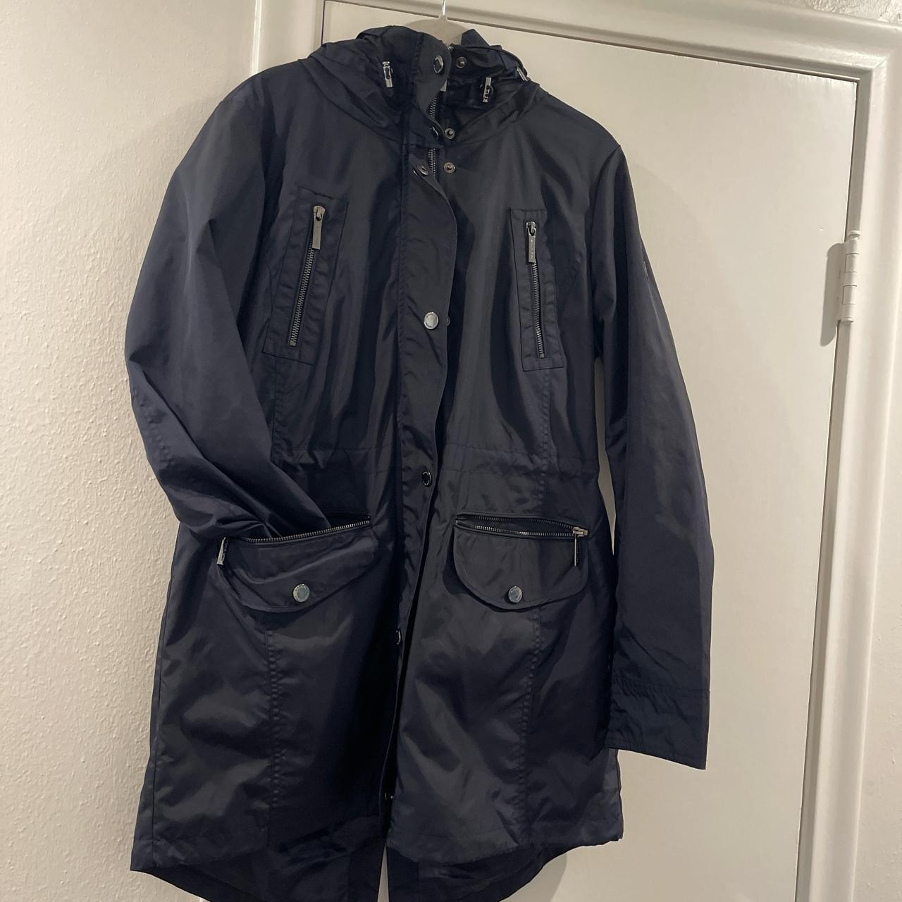 Michael Kors rain jacket. Navy blue. Hood can be