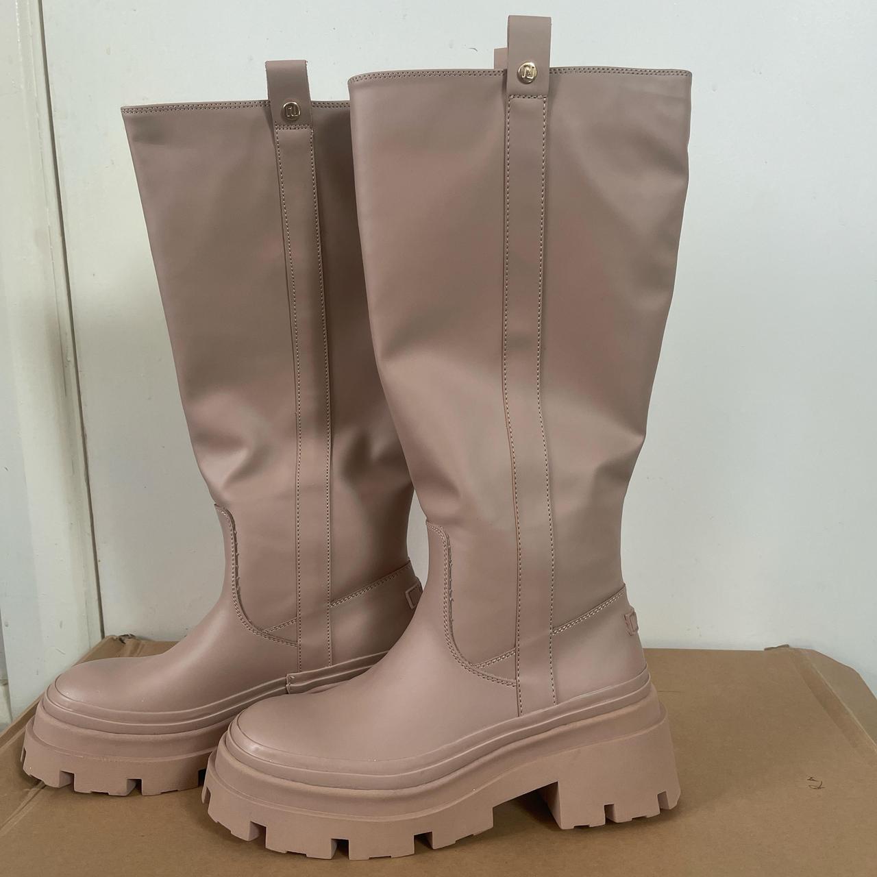 River Island Beige chunky knee high boots Only Depop