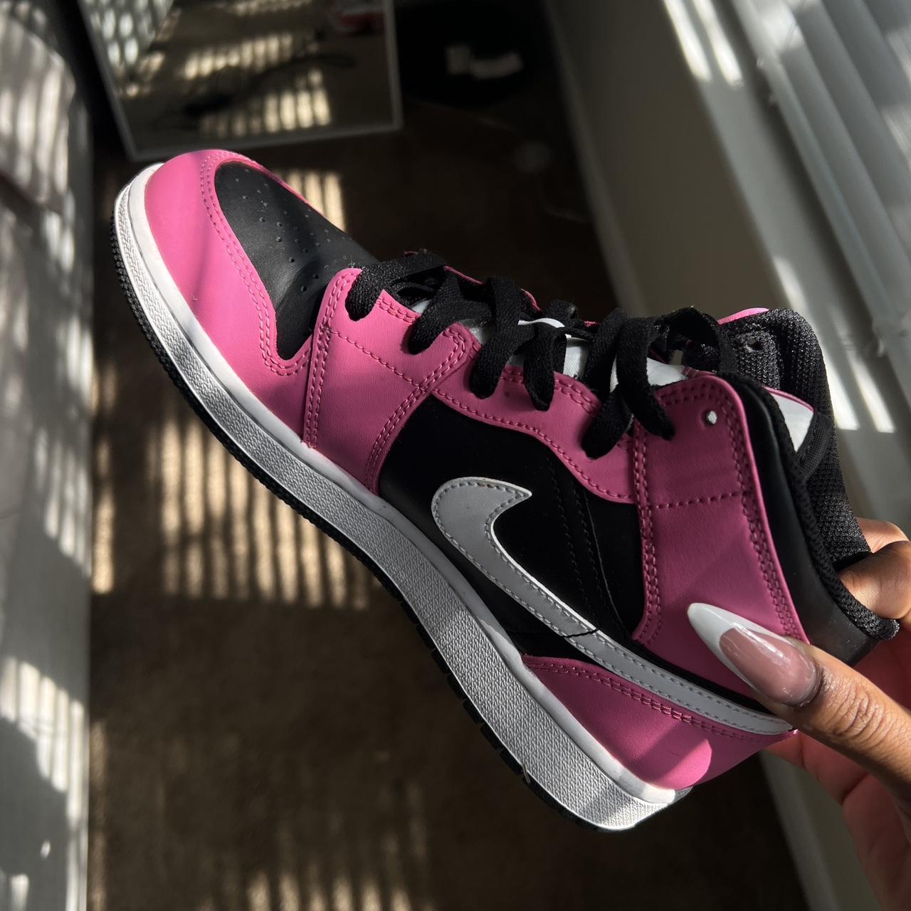 gray pink and white jordans