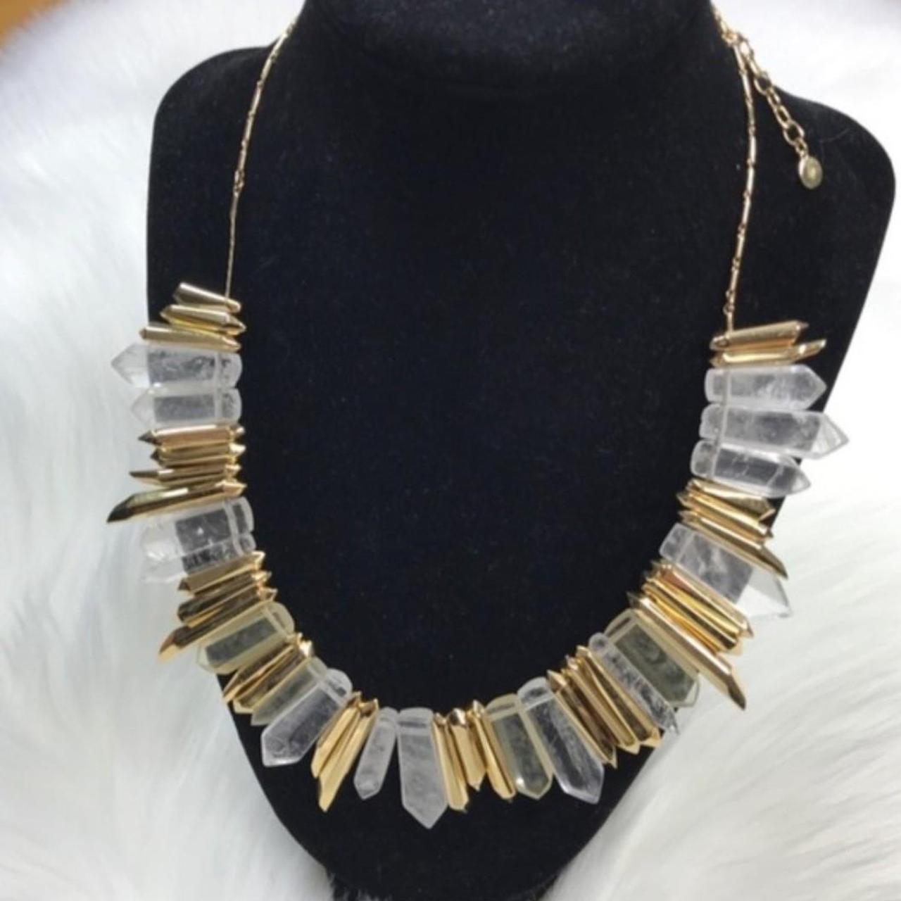 NIB Stella Dot Rebel Stone Necklace In Gold Depop