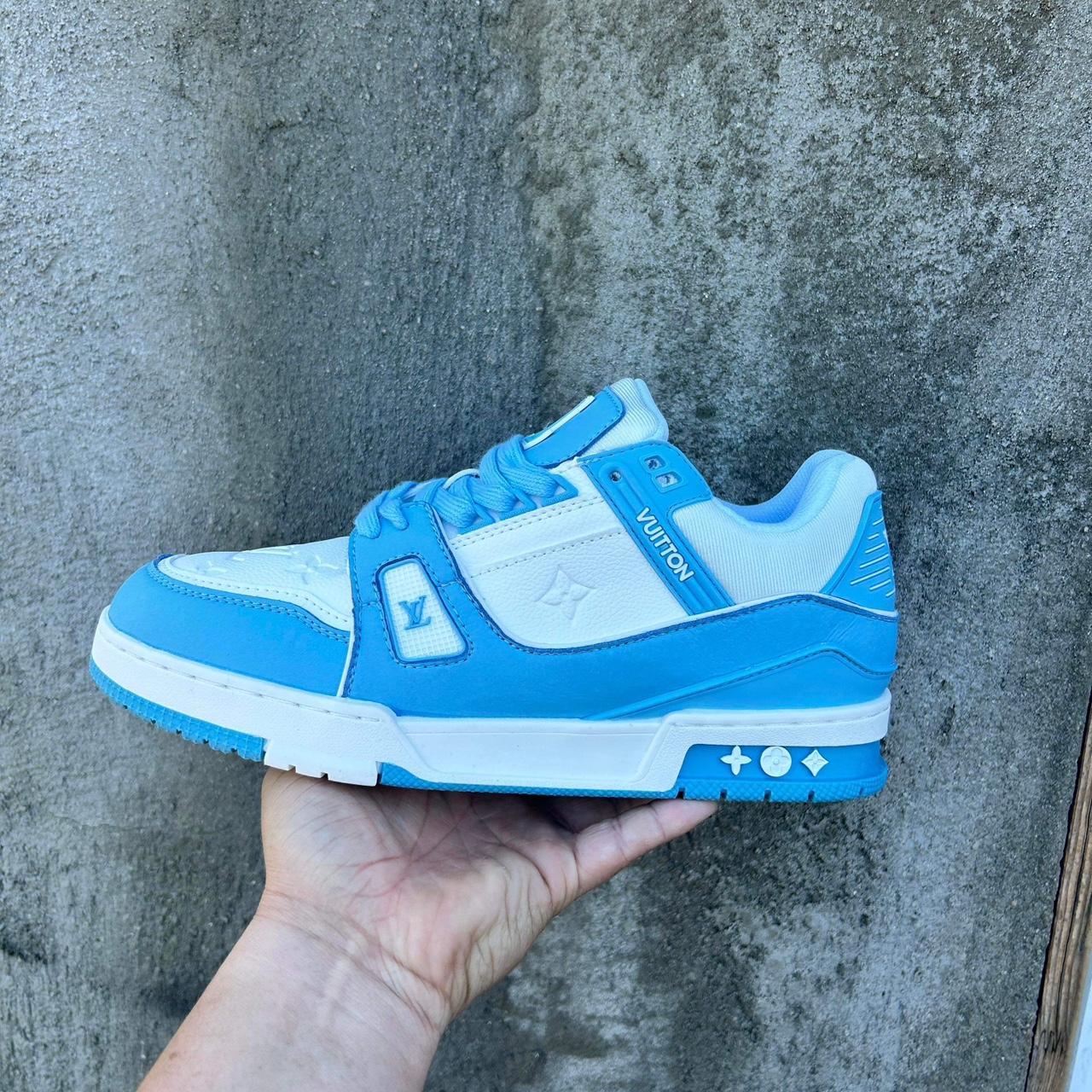 Lv sneaker (Baby Blue) Box and more included - Depop