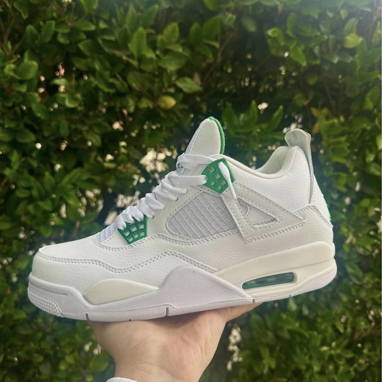 Air Jordan 4 Green Metallic - Depop