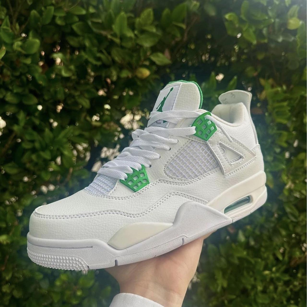 Air Jordan 4 Green Metallic - Depop