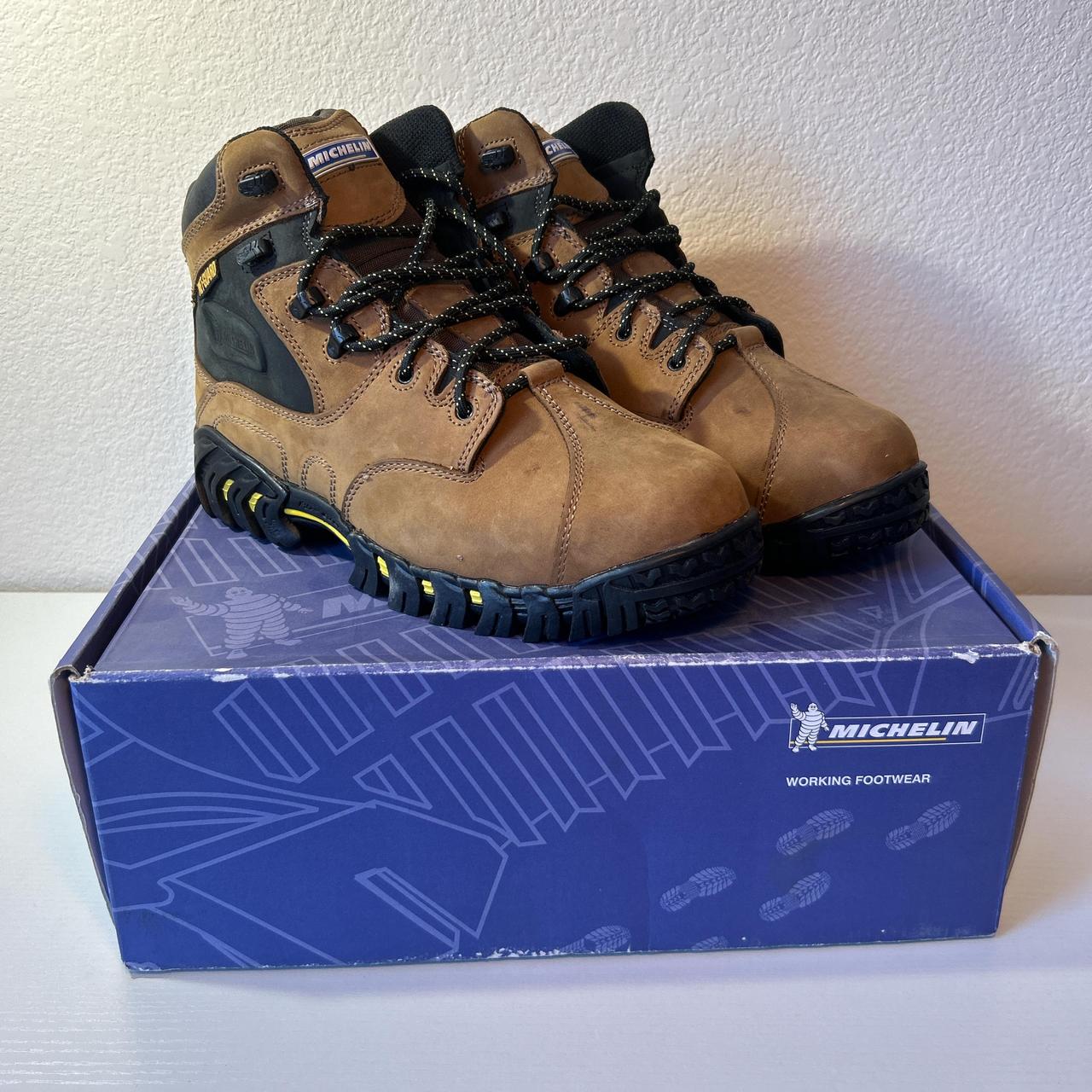 Brown Black Michelin Work Boots steel Toe Brand. Depop