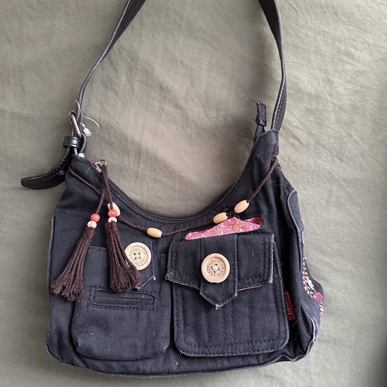 MUDD 2000s shoulder bag with beaded design Leather... Depop